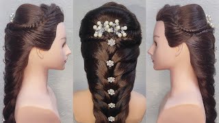 The best wedding hairstyle  Big braid hairstyle for long hair  beautiful wedding hairstyle [upl. by Annim267]