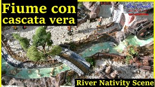 FIUME con CASCATA sul PRESEPE Turorial costruire fiume presepe The RIVER with real water in motion [upl. by Nylaroc]