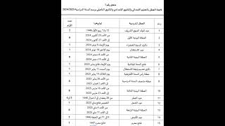 Calendrier des vacances scolaires 2024 2025 لائحة العطل [upl. by Hatch215]