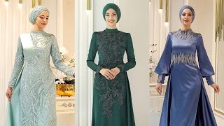 2023 Koleksiyon Tesettür Abiye Modelleri Turkish Hijab Dresses فساتين سهرة للمحجبات [upl. by Hatokad]