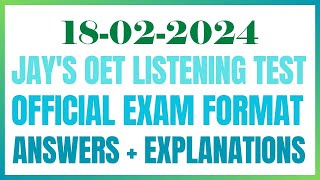 OET LISTENING TEST 18022024 oet oetexam oetnursing oetlisteningtest [upl. by Longan590]