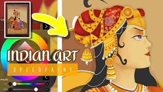 Indian Art  School Art Project  Mughal and Rajput Painting  PiEdit Speedpaint [upl. by Izawa570]