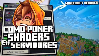 COMO PONER SHADERS En SERVIDORES de MINECRAFT BEDROCK  MCPE SHADERS 121 [upl. by Nelie186]