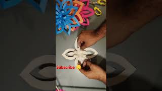 Simple paper Snowflake Wall Hanging  DIY esay paper craft tutorial  WALL decoration ideas origami [upl. by Dicky59]