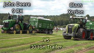 Big Agriculture Tractors  Claas Xerion 5000 vs John Deere 9RX 640 [upl. by Anihc]