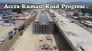 Accra Kumasi Road Dualisation Project Latest Progress AmasamanChina mall Progress [upl. by Aneerbas]