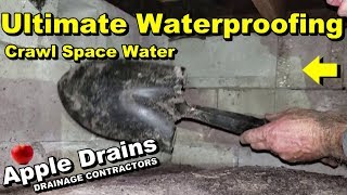 French Drain  Footer Tile  Crawl Space Waterproofing [upl. by Nenad]