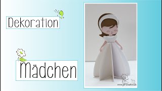 Mädchen für kommunion  Taufe  Deko mit Stanzschablonen  Tutorial [upl. by Launamme644]