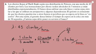 Los clientes llegan al Thrift Bank según una distribución de Poisson con una media SOLUCIONADO [upl. by Reamy299]