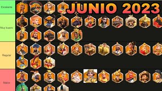 MEJORES COMANDANTES LEGENDARIOS JUNIO 2023  RISE OF KINGDOMS ESPAÑOL [upl. by Ahsyad]