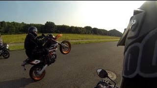 Wheelie training  KTM 690 Supermoto R [upl. by Otreblada110]