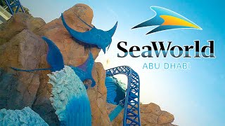 Manta amp Eel Racer Roller Coasters Front Seat POV SeaWorld Abu Dhabi [upl. by Adnavoj]