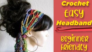 Crochet Headband Beginner friendly  Quick project [upl. by Yendic]