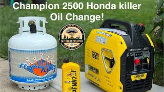 Champion 2500 generator OIL CHANGE [upl. by Dadinirt]