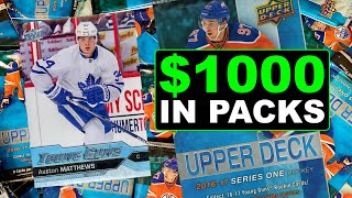 THIS ENDS HERE  Opening 1000 Worth of Packs of 201617 Upper Deck Series 1 Hockey Retail [upl. by Kaazi]