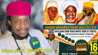 Goudi Zikr Mbour Baba Diop  Zikr Baye Ngom 2ème partie DTFTV [upl. by Adnylam]