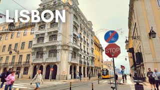 A Foggy Day Walk in Lisbon PORTUGAL 🇵🇹 [upl. by Ecnarretal]