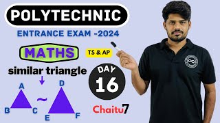 Polytechnic Entrance Exam2024 in Telugu  Maths  Day 16  TS amp AP  Similar Triangle [upl. by Oicatsana]