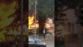 Gas cylinder EXPLODES in Aylesbury UK [upl. by Ijan]