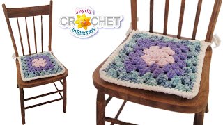 Granny Square Chair Cushion Crochet Pattern amp Tutorial [upl. by Nonac]