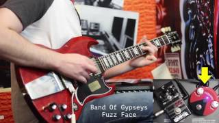 Gibson SG Wampler Velvet Fuzz Vs Dunlop Band Of Gypsys Fuzz Face [upl. by Welbie]