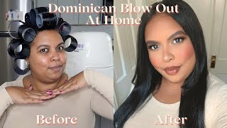 Dominican Blowout At Home On Natural Curly Hair [upl. by Kcirdneked137]