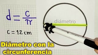 Como calcular el DIAMETRO de un CIRCULO con la CIRCUNFERENCIA ⭕ perímetro [upl. by Kozloski]