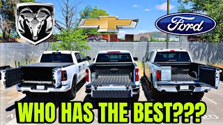 2024 Ford F150 V RAM 1500 V Chevy Silverado Who Has The Best Gimmicky Tailgate [upl. by Floss]