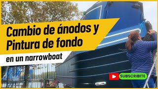 Cambio de ánodos y pintura de fondo en un narrowboat [upl. by Ondrea]