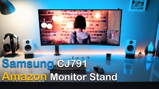 Samsung CJ791 amp AmazonBasics Monitor Stand Setup Not a review [upl. by Anderea]