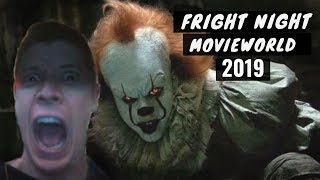 FRIGHT NIGHT Movieworld INSIDE THE MAZES 2019 [upl. by Adnuahs]