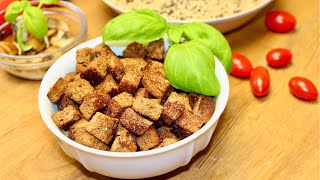 Homemade Crispy CROUTONS 🍞 Just BREADampSALT and You Wont to Stop Eating 😇 [upl. by Tuttle]