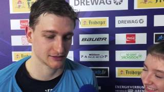 Interviews nach dem Spiel Dresdner Eislöwen vs EHC Freiburg  06012017 [upl. by Englis]