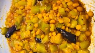 Beerakaya Senagapappu koora Ridge Gourd fry tablefortwotelugurecipes [upl. by Nyrad]