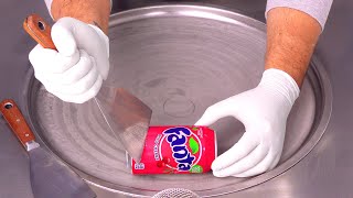 Fanta Cherry Ice Cream Rolls  how to make Fanta to Ice Cream  fast ASMR Hand Sounds amp Movements [upl. by Leasi]