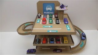 DIY Parking for cars out of cardboard How to make Parking for cars [upl. by Esinyl691]