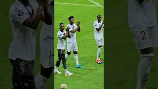 CAMAVINGA Tchouaméni y MENDY en la CELEBRACIÓN SUPERCOPA EUROPA REAL MADRID 2 ATALANTA 0 shorts [upl. by Assital]