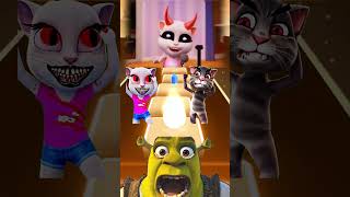 Talking Tom vs Shrek X Coffin Dance  Tiles Hop shorts [upl. by Pancho401]