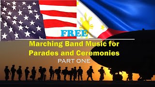 MARCHING BAND MUSIC FOR PARADES AND CEREMONIES PART ONE NO COPYRIGHT [upl. by Ahseena]