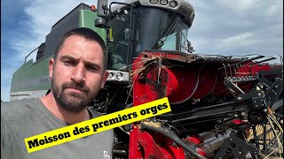 Moisson des premiers orges 2024 avec la nouvelle moissonneuse batteuse [upl. by Nywnorb]