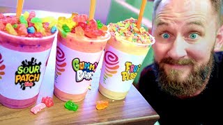 Trying Candy Smoothies From The Jamba Juice Secret Hidden Menu [upl. by Sherm]