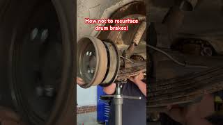 How not to resurface drum brakes mechanic cars 57chevy viralvideo funny carbrake autorepair [upl. by Matejka621]