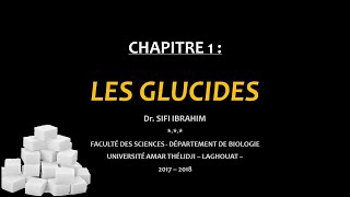 Cours Biochimie Structurale  Chapitre 1 GLUCIDES [upl. by Morgun]