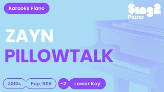 ZAYN  Pillowtalk Lower Key Karaoke Piano [upl. by Avert463]