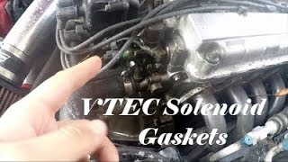 Replacing VTEC Solenoid Gaskets In the Civic [upl. by Yneffit594]