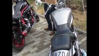 Hyosung GV650 AE vs GV650 PRO 2013  sounds of exhausts [upl. by Schlessinger]