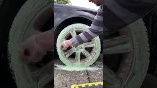 Wheel Snow Foam Short Green automobile printerscorner carcleaning detailing carwash carcare [upl. by Roobbie692]