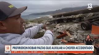 Personas prefirieron robar paltas que ayudar a chofer accidentado en Coquimbo [upl. by Martinsen314]