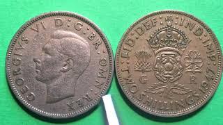 Great Britain Two Shillings Coin 1947 UK United Kingdom Coins [upl. by Asik]