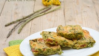 Frittata di asparagi ricetta calabrese con salame al forno  Ricette che Passione [upl. by Aneri796]